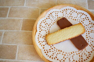 Three Round Butter Cookies on White Plate
