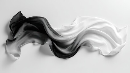 Black and white flowing fabric