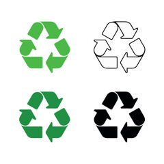 Obraz premium Clean and modern vector recycling symbols vector illustration for environmental protection and reuse