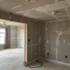 New house drywall, fully prepped for paint.