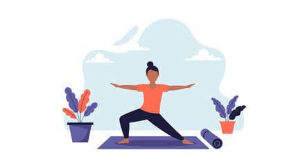 A person practices yoga in a calm, modern setting, promoting wellness, mindfulness, and a healthy lifestyle. Ideal for fitness, health, and wellbeing concepts.