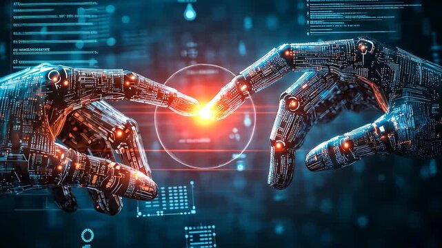Artificial Intelligence Contact Concept with Robotic Fingers