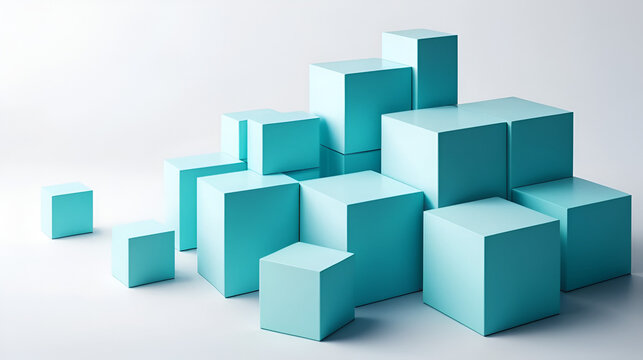 Abstract cubic minimalist background with sharp geometric blocks