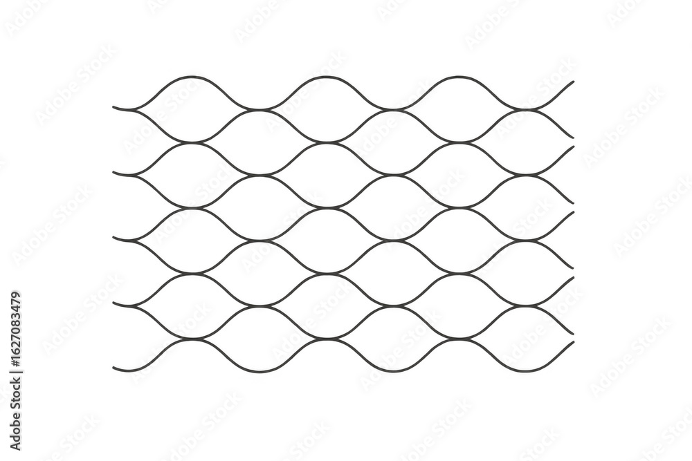 Poster curved lines intertwining, forming seamless geometric pattern with transparent background, perfect f