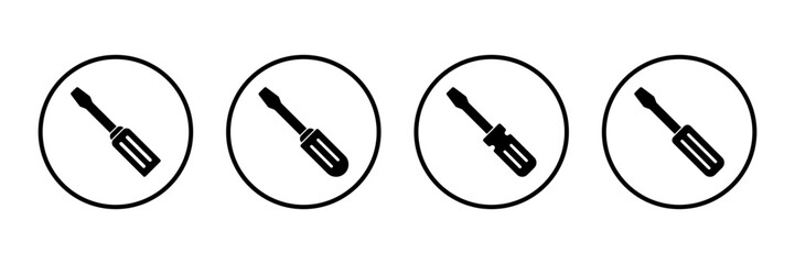Screwdriver icon logo design. tools sign and symbol