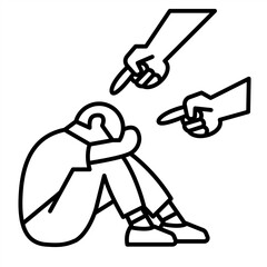 Outline metaphor icon showing emotional tension, mental pressure, and learning struggle related to school stress and student burnout