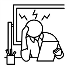 Outline metaphor icon showing emotional tension, mental pressure, and learning struggle related to school stress and student burnout