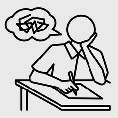 Outline metaphor icon showing emotional tension, mental pressure, and learning struggle related to school stress and student burnout