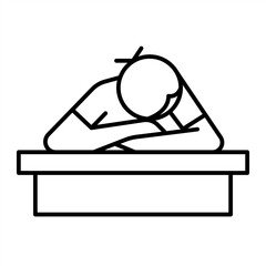 Outline metaphor icon showing emotional tension, mental pressure, and learning struggle related to school stress and student burnout