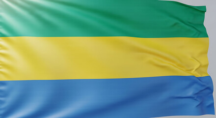 Gabon National Flag Waving in the Wind
