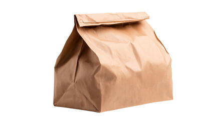 Obraz premium a brown paper bag with a handle on a white background