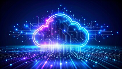 Futuristic cloud computing concept