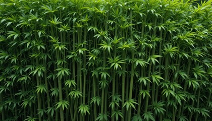 Obraz premium Lush Green Bamboo Forest: Tranquil Nature Scene