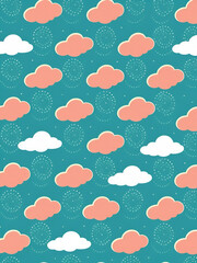 A retro game show set, harkening back to the 1950s, in shades of teal and coral, complete with swirling cloud patterns and swooping angles.