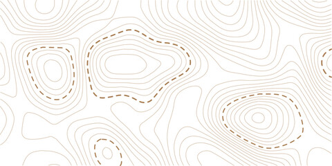 Topographic map patterns, golden topography line map. Outdoor vector background, editable stroke