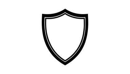 Simple black shield emblem on white background