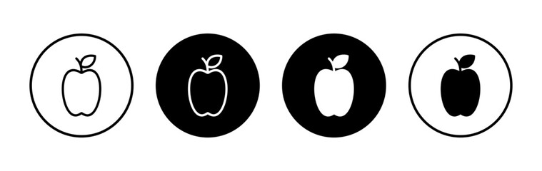 Apple icon symbol for apps and websites. Apple sign and symbols for web design.