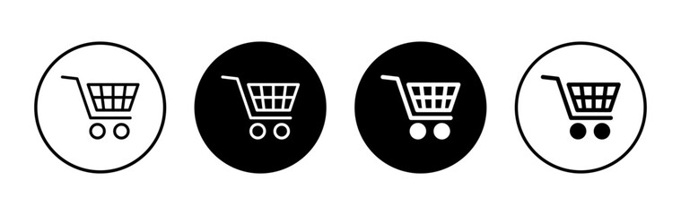 Shopping icon symbol for apps and websites. Shopping cart sign and symbol. Trolley icon