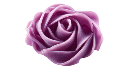 a close up of a purple rose on a white background