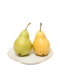 pears on a plate