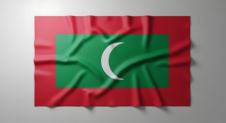 Fototapeta premium Maldives Flag Emblem Illustration With Crescent Moon Symbol