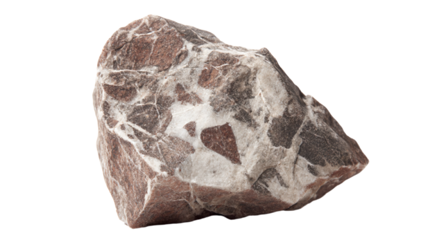 a rock with a white and brown pattern on it