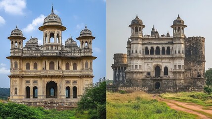 Obraz premium Magnificent Rajasthani Architecture: A Glimpse into the Past