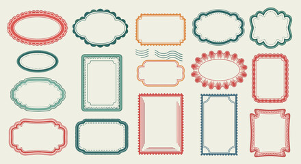 Vintage Frame Collection: An Array of Decorative Elements for Elegant Design Projects and Artistic Endeavors.