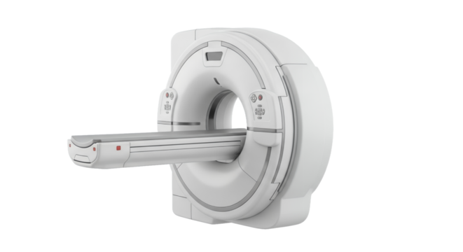 Detailed White CT Scanner on Transparent Background Advanced Medical Imaging Equipment for Precise Diagnosis and Healthcare Technology