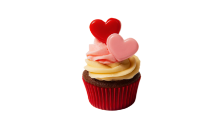 a cupcake with a heart shaped frosting on top
