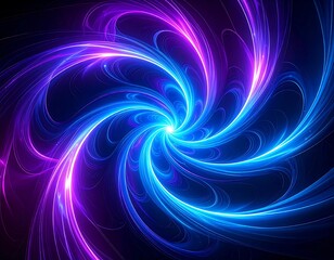 Abstract swirling fractal design with vibrant neon colors