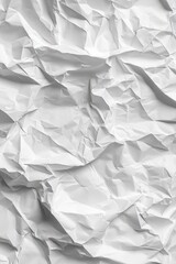 Obraz premium close-up view of a crumpled white paper showing intricate folds, creases, and shadows creating textured abstract pattern