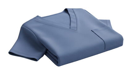 Folded Periwinkle V Neck Sweater with Textured Fabric on Transparent Background Offering a Clean Presentation for Clothing and Apparel Visuals Suitable for E Commerce