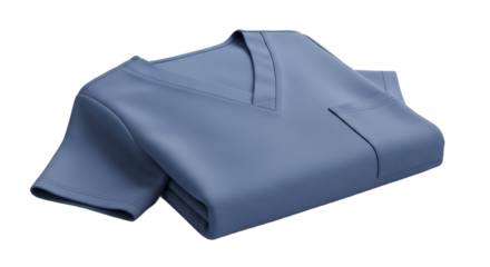 Folded Periwinkle V Neck Sweater with Textured Fabric on Transparent Background Offering a Clean Presentation for Clothing and Apparel Visuals Suitable for E Commerce