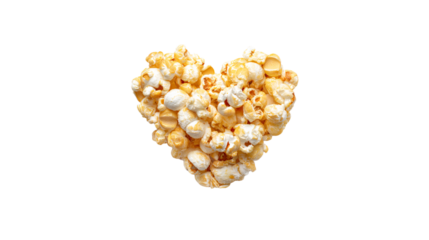 a heart shaped popcorn is shown on a white background