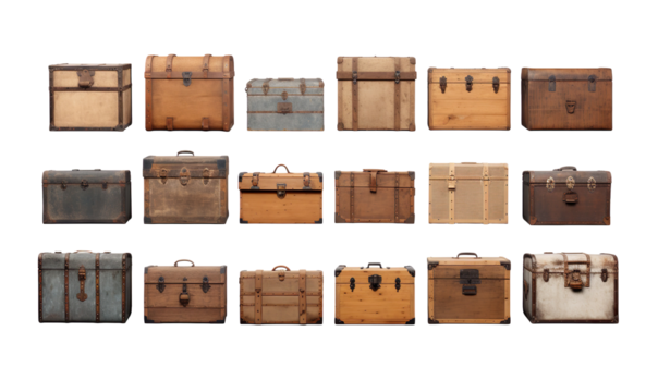 vintage antique classic wooden trunks