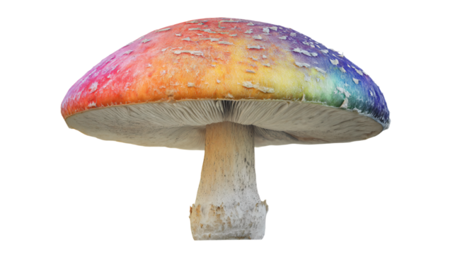 a colorful mushroom with water droplets on it - Powered by Adobe