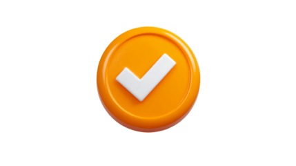 a button with a white tick on it