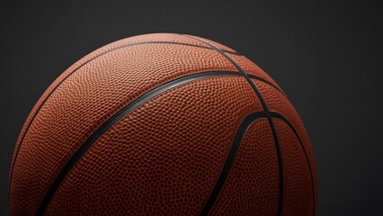 Fototapeta premium Orange Basketball Isolated on Gray Background 