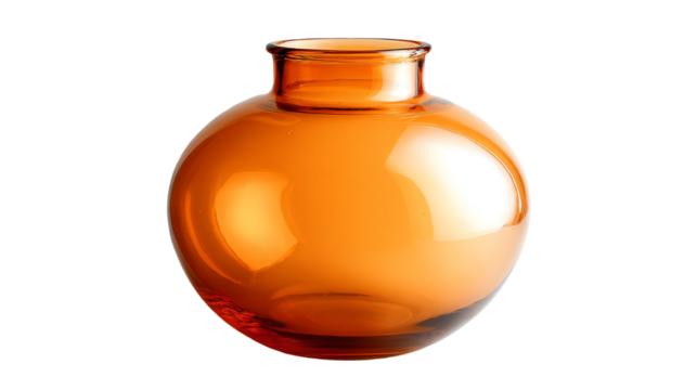 a large orange vase with a white background