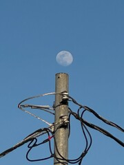 old power pole, moon
