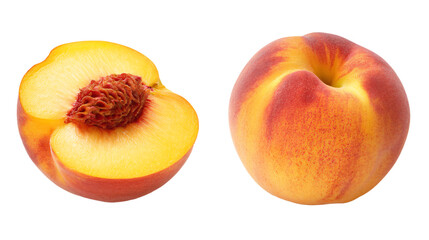 a peach and a half of a peach