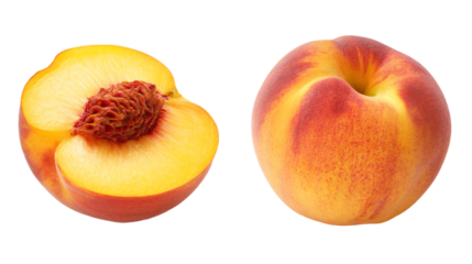 a peach and a half of a peach