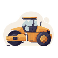Naklejka premium Road roller machine in flat design style on light background 