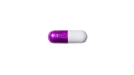 a pill with a purple and white top