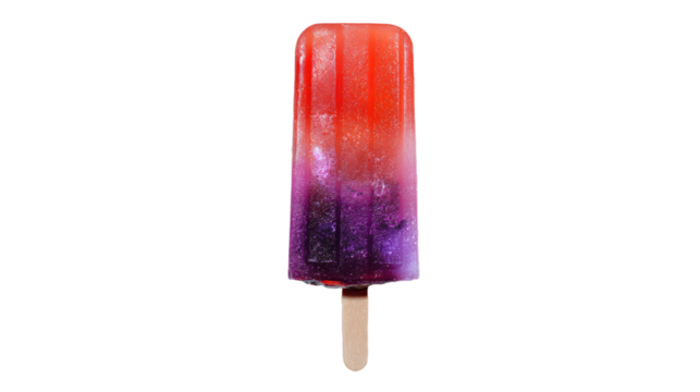 a popsicle with a purple and red color