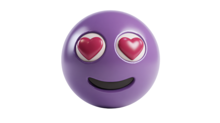 a purple egg with two hearts on it