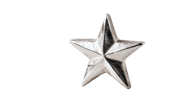 a silver star is shown on a white background