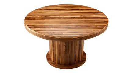 a wooden table with a round top