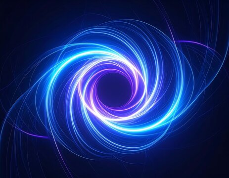 Abstract swirling neon vortex